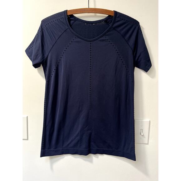 Women's Athleta Foothill Navy XS/S Shirt with cutouts - Picture 1 of 4